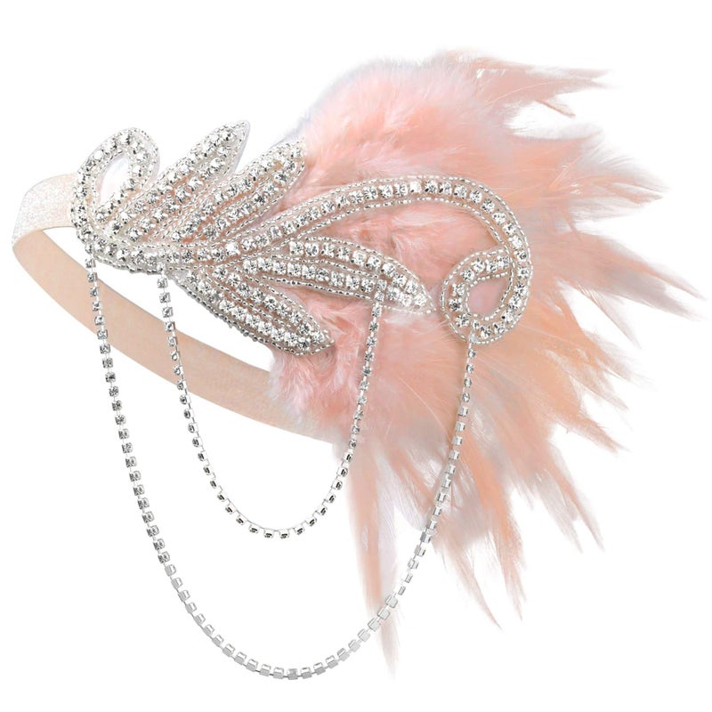 BABEYOND 1920s Flapper Accessories Gatsby Costume Accessories Set 20s Flapper Headband Pearl Necklace Gloves Plastic Holder - Image 3
